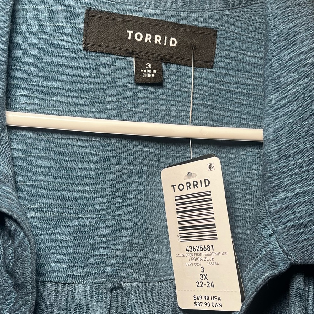Torrid Teal Open-Front Tunic - Picture 4 of 5